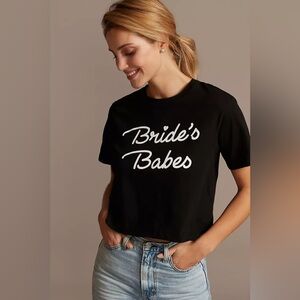 David's Bridal Black `Bride’s Babes’ Top